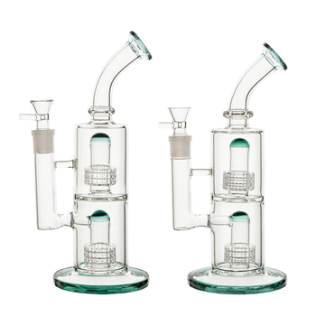 Бонг Bubbler green & blue - Бонги - Бонги стеклянные - Бонги средние (20-50 см) - Магазин домашних увлечений homehobbyshop.ru